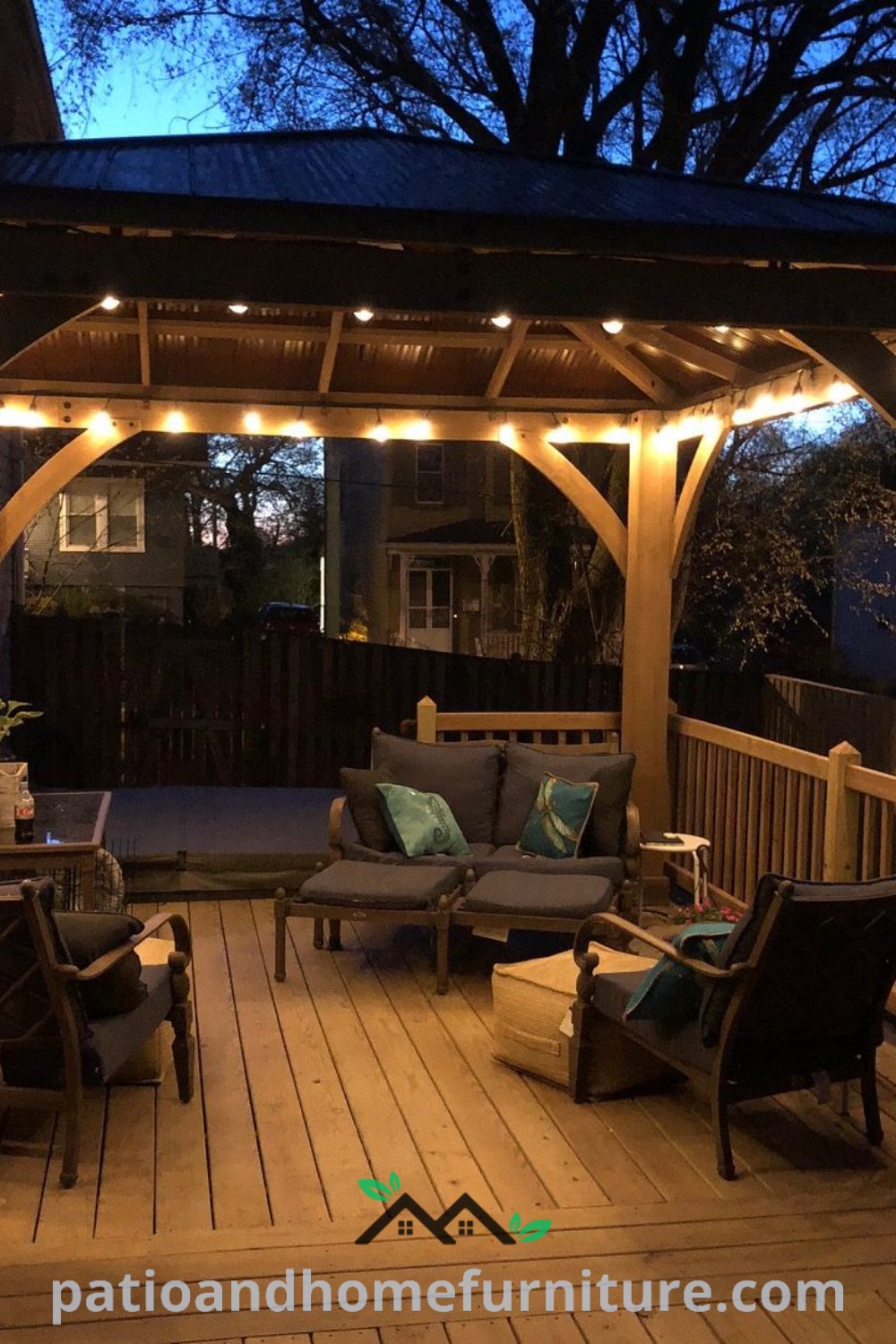 Cozy outdoor patio with twinkling lights and rustic chairs, creating an inviting atmosphere perfect for gatherings, featuring decor inspirations and unique ideas for your home, wellnesswink.com.
