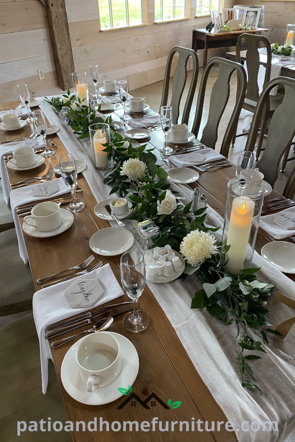 Long wedding table decorated with elegant place settings, colorful flowers, and soft candlelight, creating an inviting atmosphere for guests; featuring cozy ideas and decor inspirations. Visit wellnesswink.com for more unique ideas.