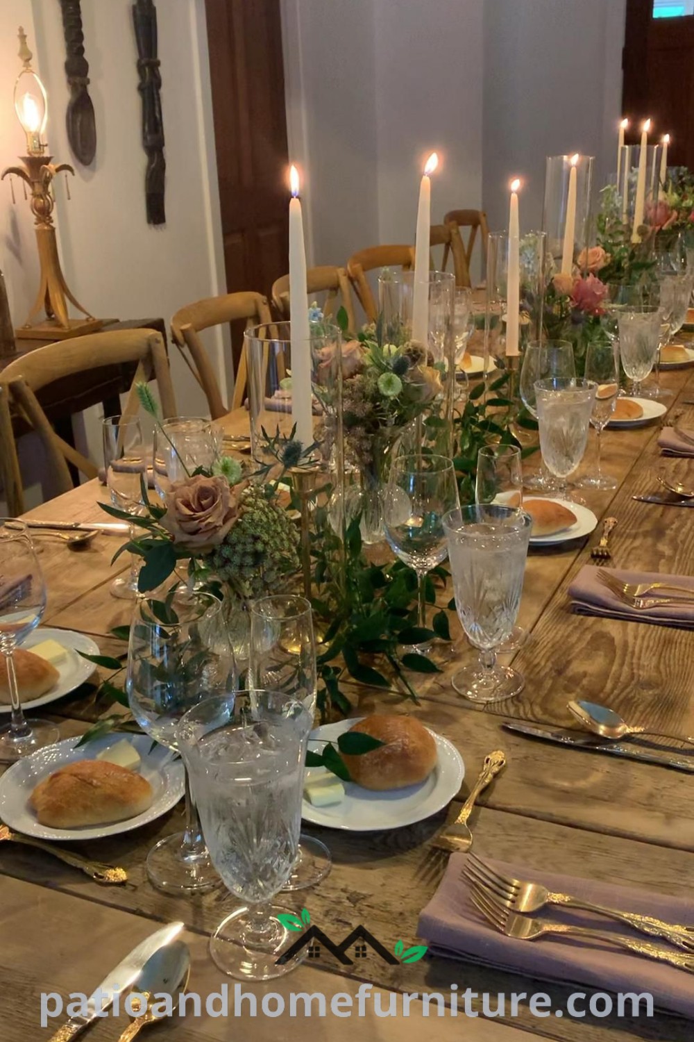 Cozy Thanksgiving dining table decorated with candles, seasonal flowers, elegant tableware, and personal touches, providing inspiring ideas for a joyful family gathering, featured on wellnesswink.com.